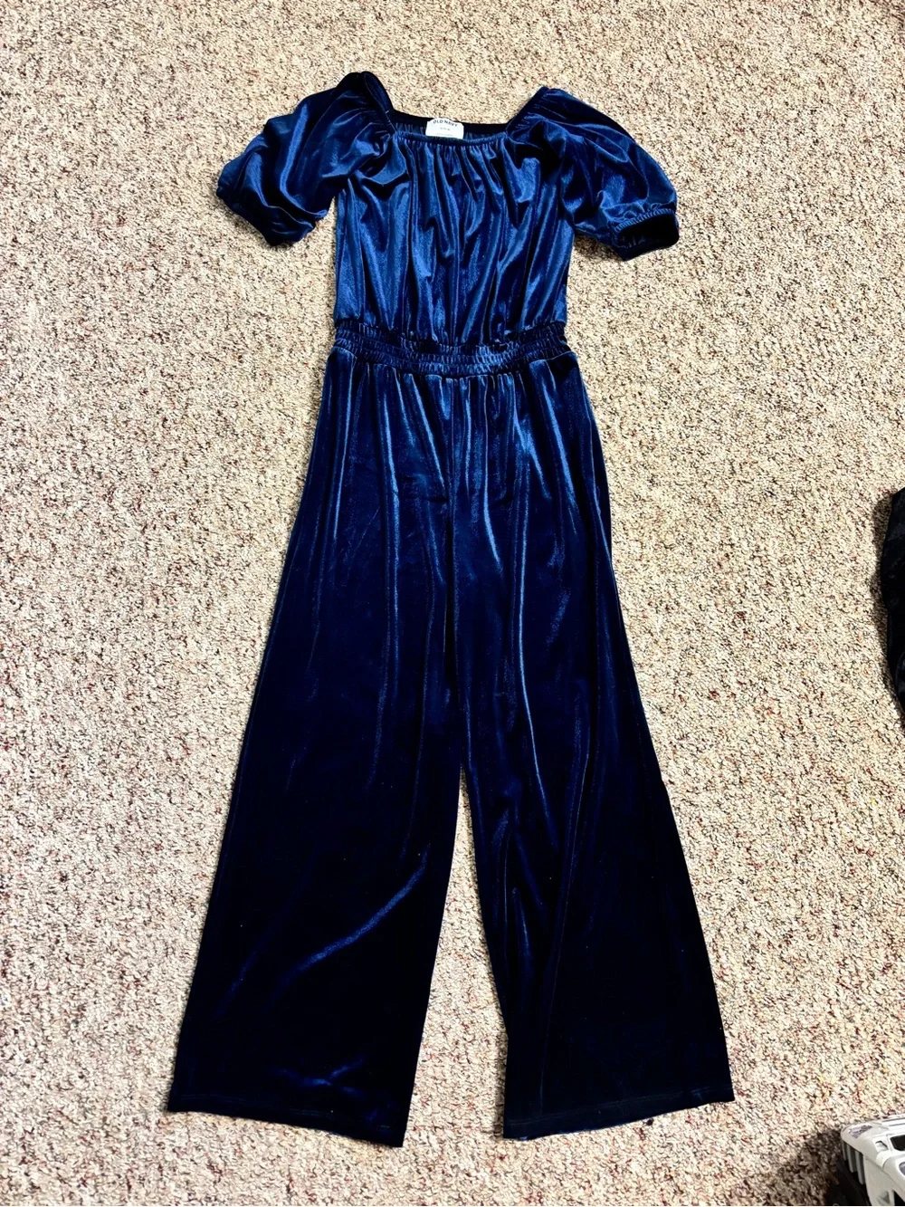 Old Navy kids XL 14-16 Navy Velvet Wide-Leg Jumpsuit